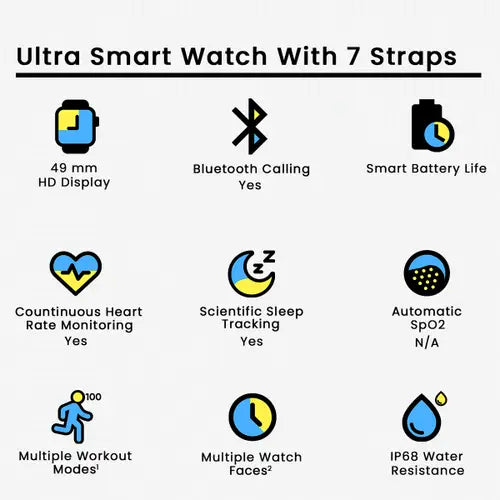 Ultra Smart Watch ( 7 in 1 ) straps